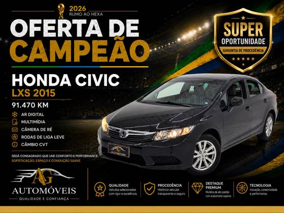 HONDA CIVIC 1.8 LXS 16V FLEX 4P AUTOMÁTICO HONDA CIVIC 1.8 LXS 16V FLEX 4P AUTOMÁTICO